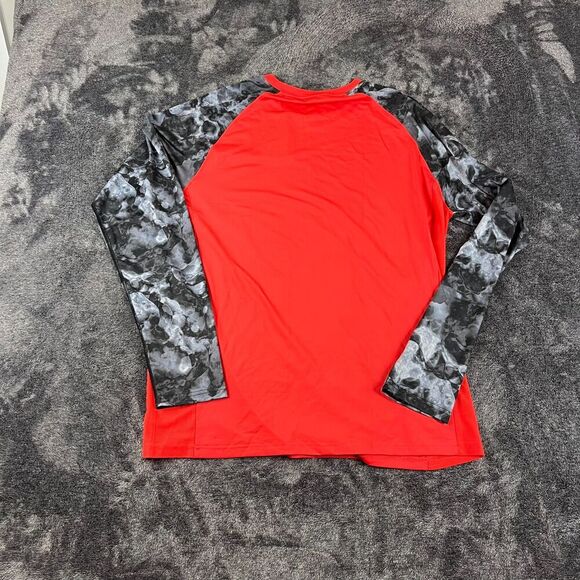 Bass Dash Long Sleeve Camo Red UPF 50 Shirt Men's L Stretch Fishing NWT - Picture 7 of 9